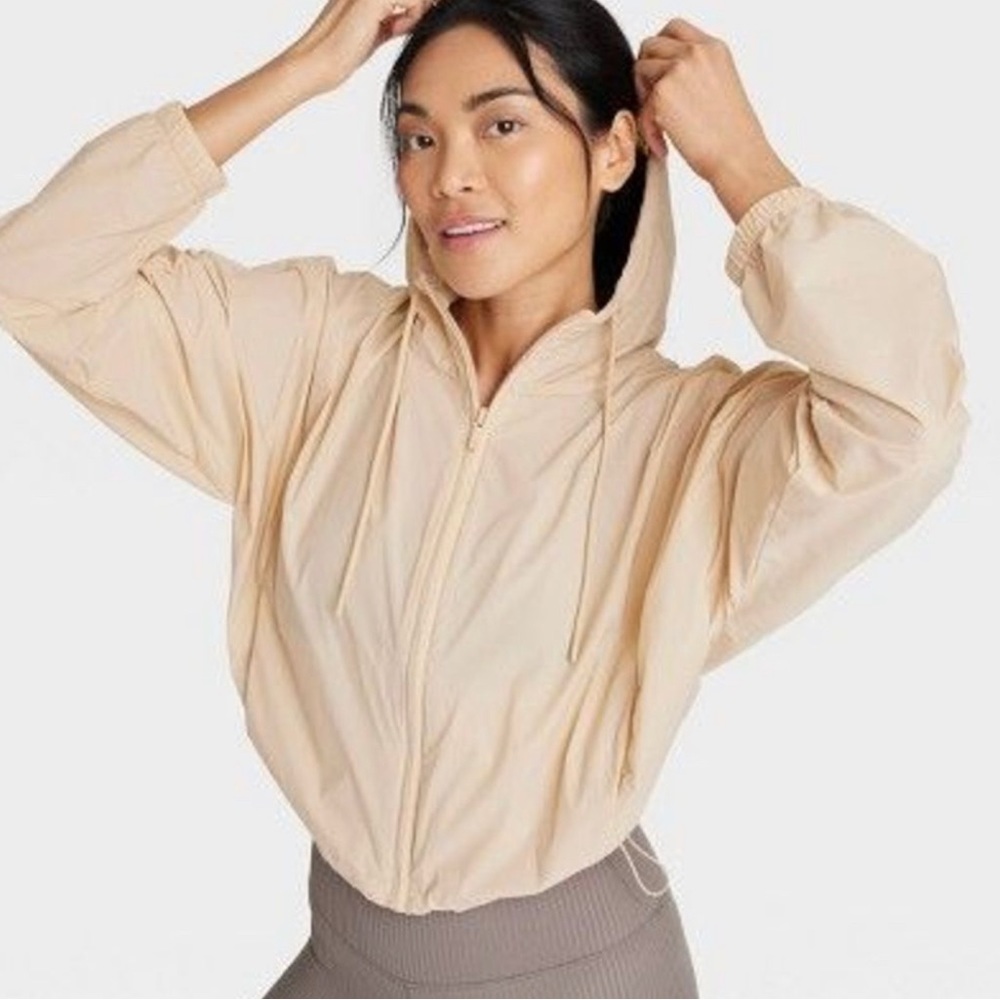 Full-Zip Windbreaker Jacket - All in Motion™ Beige S - Picture 2 of 4